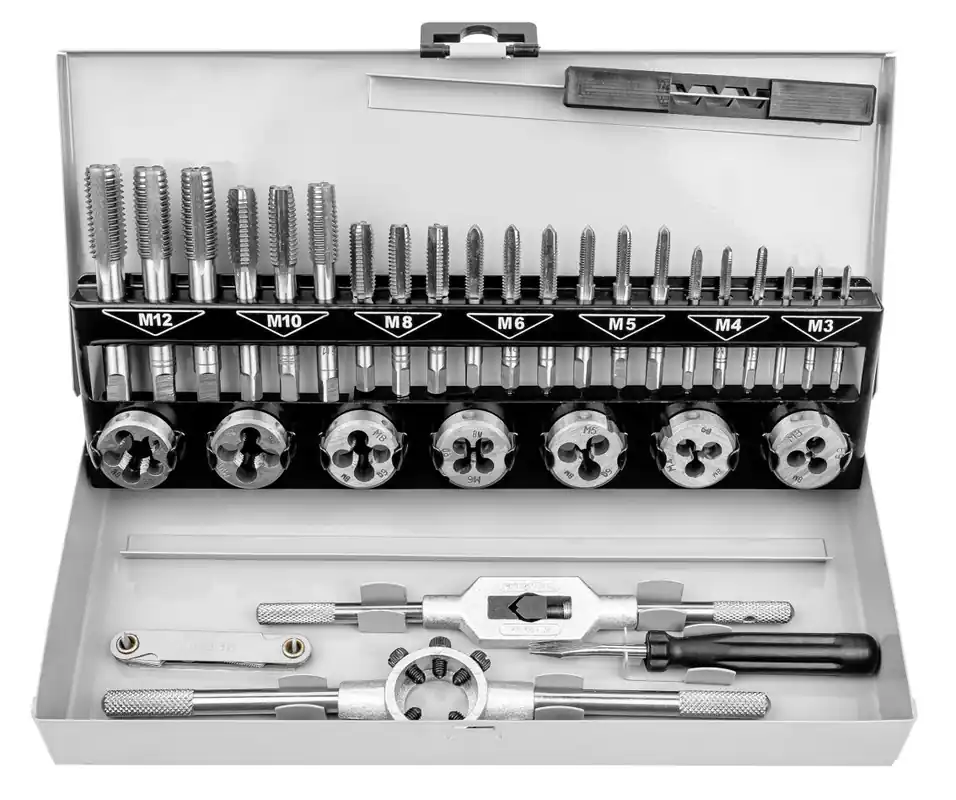 Brüder Mannesmann 53250-B 53250-B Jeu d‘écrous à tarauder et à couper 32 pièces
