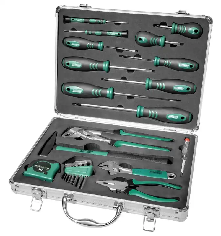 Brüder Mannesmann 29024 Coffret d‘outils 24 pièces en aluminium