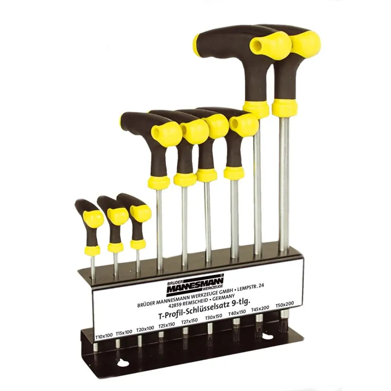 Brüder Mannesmann 18166 Jeu de poignées Torx en T 9 pièces