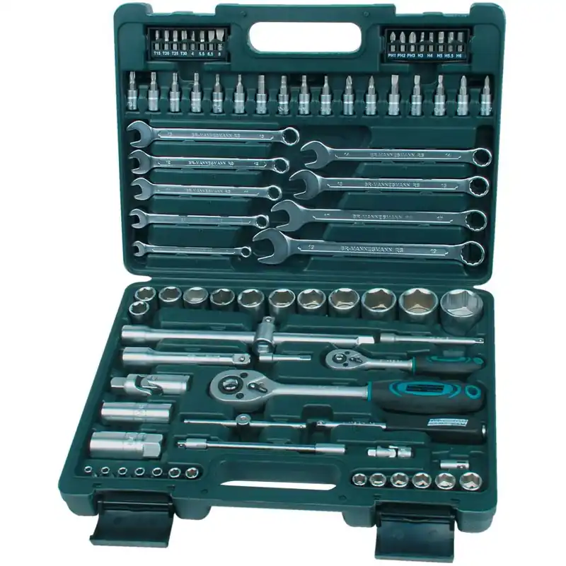 Brüder Mannesmann 29112 Jeu de douilles 82 pièces 1/4" + 1/2"