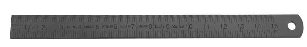 MIB 07074000 Règle 100x13x0,5 mm chromée mat, double face