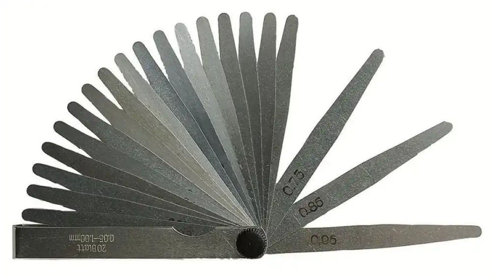 MIB 08078000 Jauge d‘épaisseur 100 mm 8 lames 0,03-0,10 mm