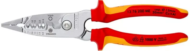 Knipex 13 76 200 ME Dénudeur de câbles 5 en 1 Kombitang VDE 200 mm