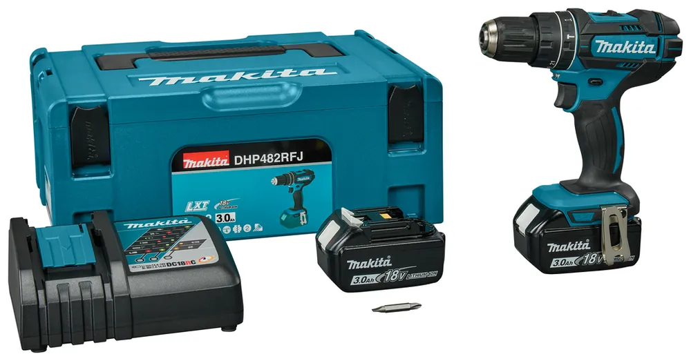 Makita DHP482RFJ Perceuse à percussion 18V 3.0Ah Li-Ion en MBox