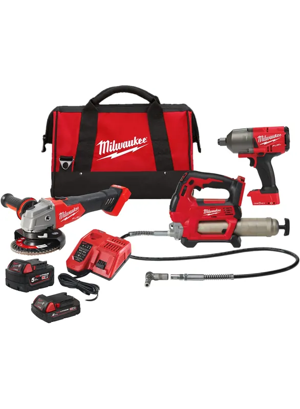Milwaukee 4933498576 M18 FPP3AK-523B Comboset - 3 machines 18V 2x5.0 / 1x2.0Ah Li-Ion en sac 4933498576