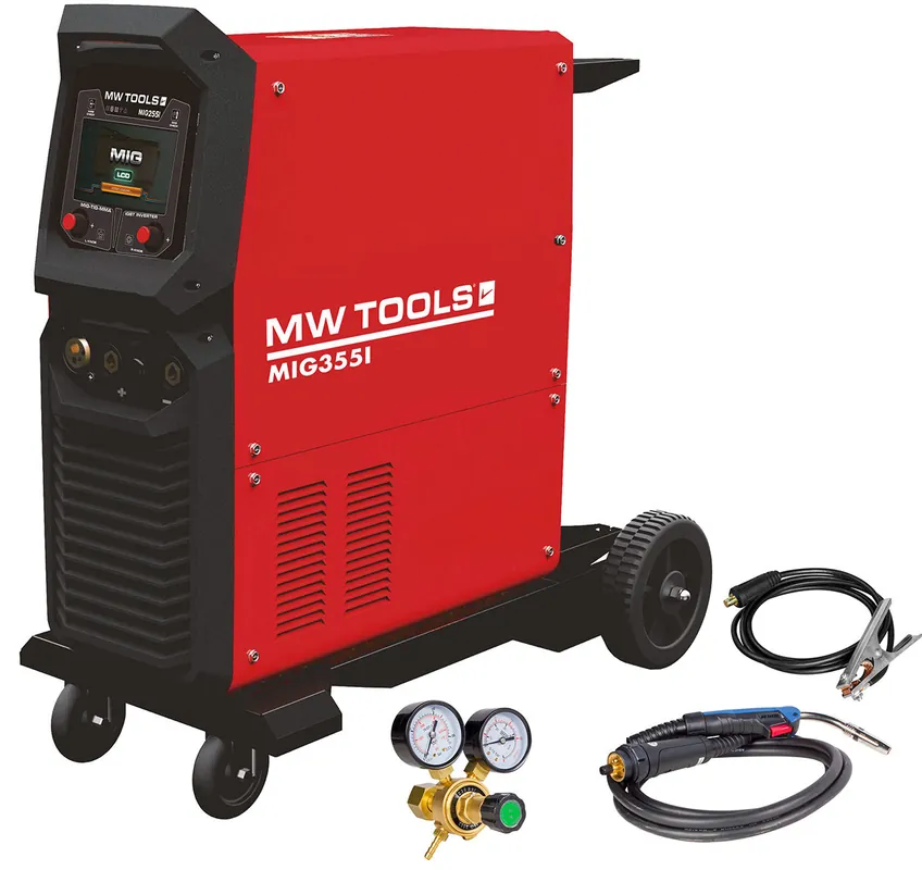 Metal Works 829000210 MIG355I Onduleur de soudage synergique industriel MIG LCD 350A + accessoires