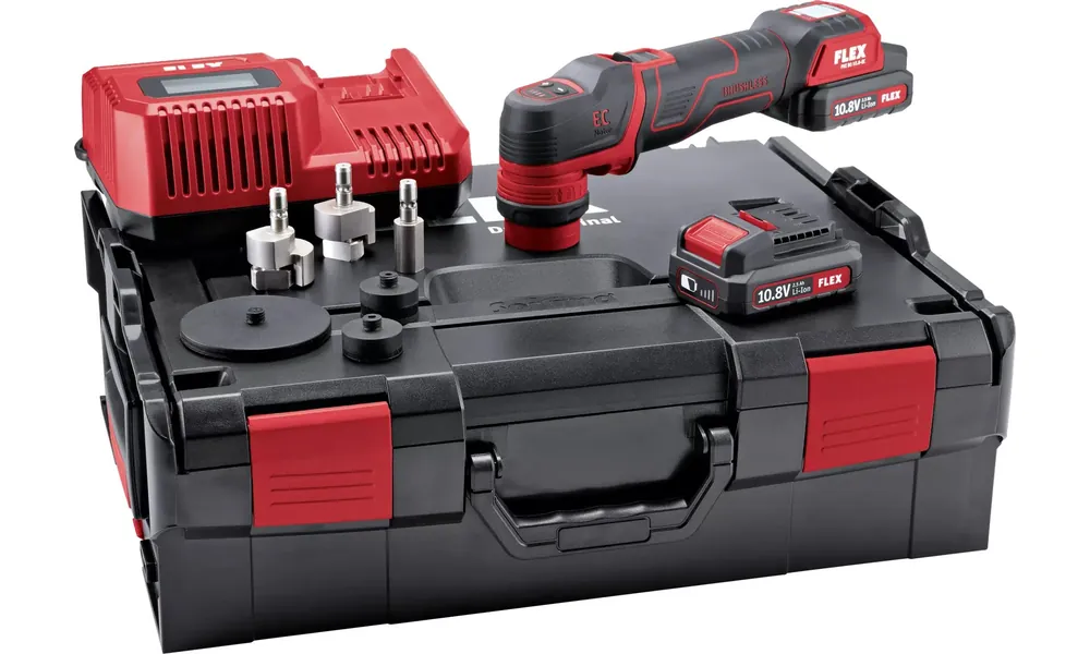 Flex-tools 469076 PXE 80 10.8-EC/2.5 P-Set Polisseuse rotative 10.8 Volt 2.5 Ah Li-ion + accessoires