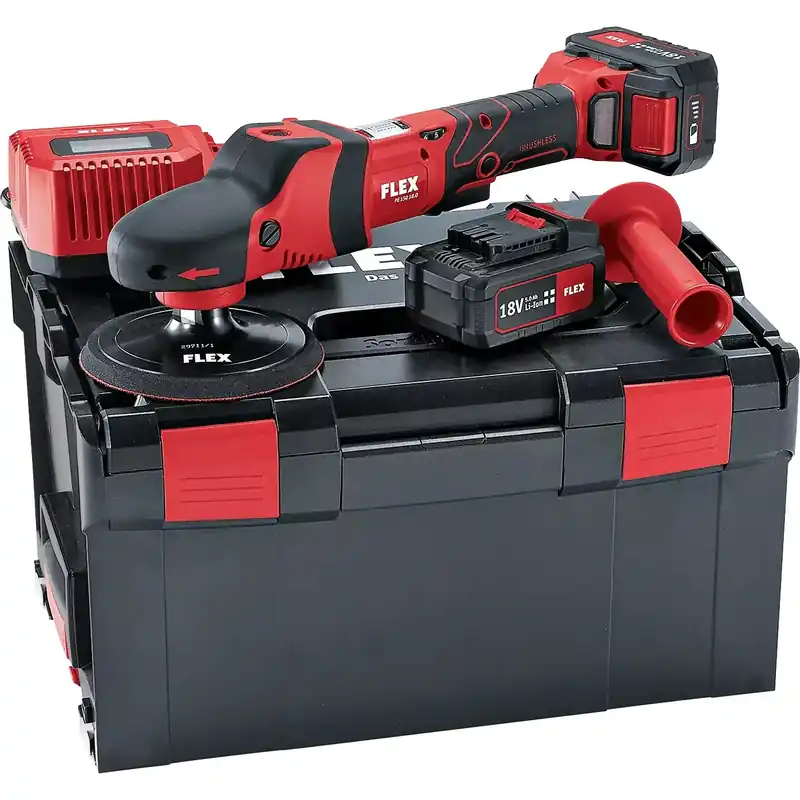 Flex-tools 461229 PE 150 18.0-EC/5.0 P-Set Polisseuse 150 mm 18V 5.0Ah Li-Ion + accessoires