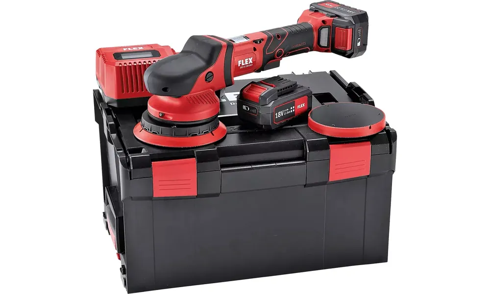 Flex-tools 461237 XFE 15 150 18.0-EC/5.0 P-Set Accu polisseuse excentrique 18V 5.0Ah Li-Ion en L-Boxx + accessoires