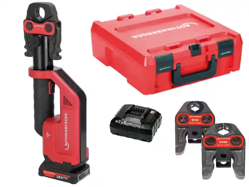 Rothenberger 1000004275 Romax Compact III SET SV15-22-28 Barre de batterie CAS 18V 2.0Ah en mallette