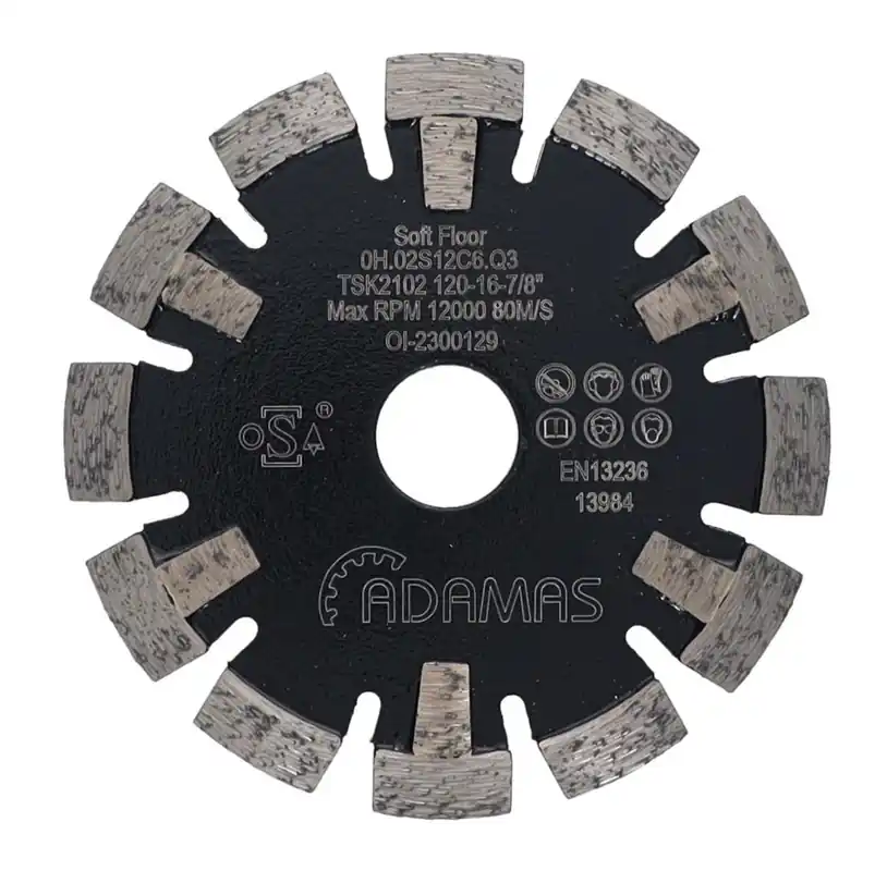 Adamas 0H.02S12C6.Q3 Fraise diamantée TSK2102 Ø120-16-22.23mm soft vlr