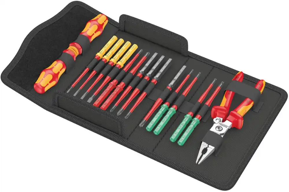 Wera 05006612001 Kraftform Kompakt VDE 17 extra slim 1 Tool Finder, 17 pièces