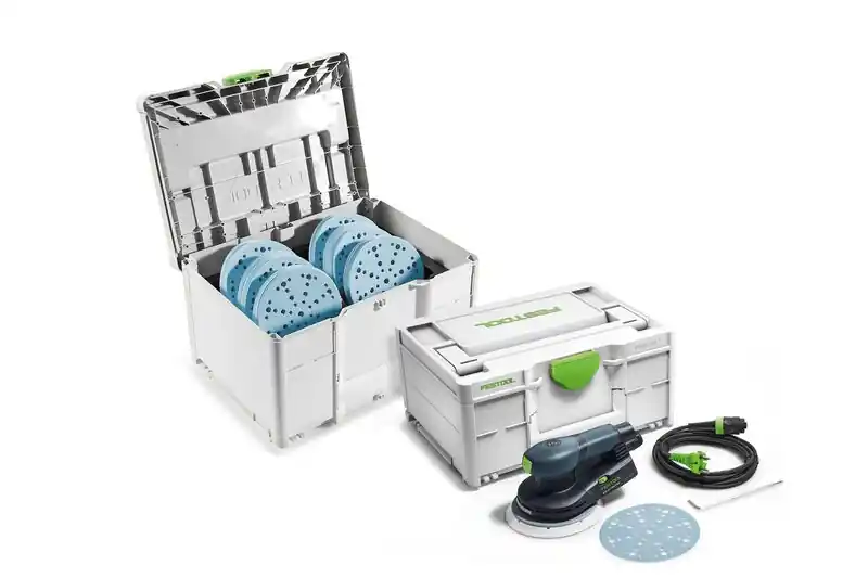 Festool 578265 ETS EC 150/3 GR ponceuse excentrique + SYS-STF D150 GR-Set Jeu de disques abrasifs en granit dans un systainer