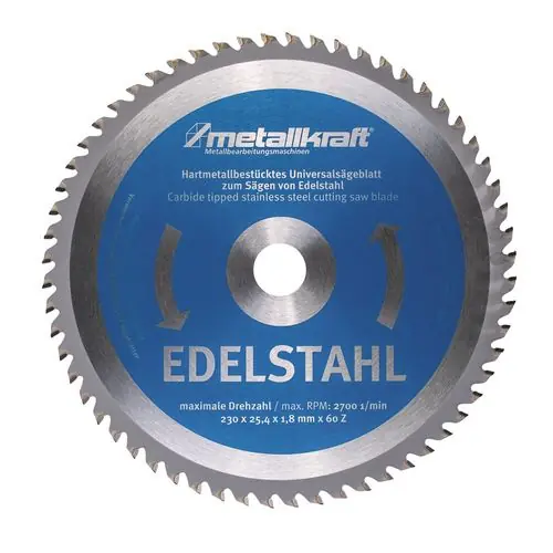 MetallKraft 713850233 Lame de scie circulaire TCT 230 x 25,4 x 60T Alu