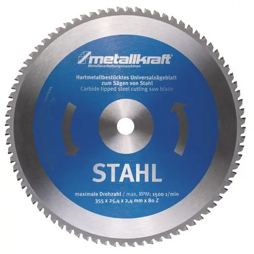 MetallKraft 713853504 3853504 Lame de scie circulaire 355x2.4x25.4 T80 Acier