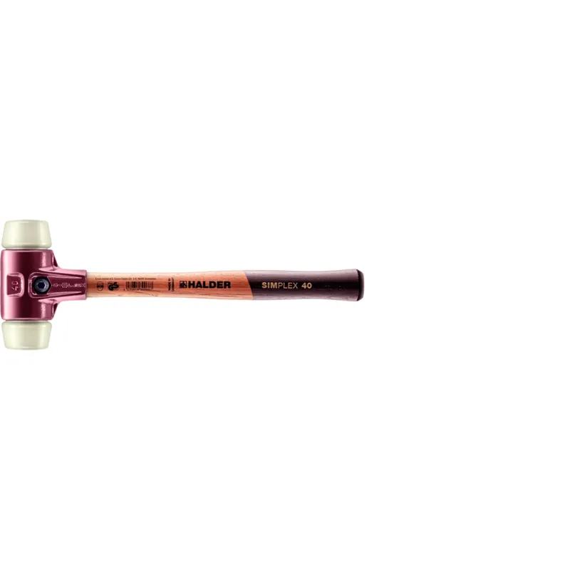 Halder 3018.040 Marteau SIMPLEX souple/nylon, manche en bois Ø40