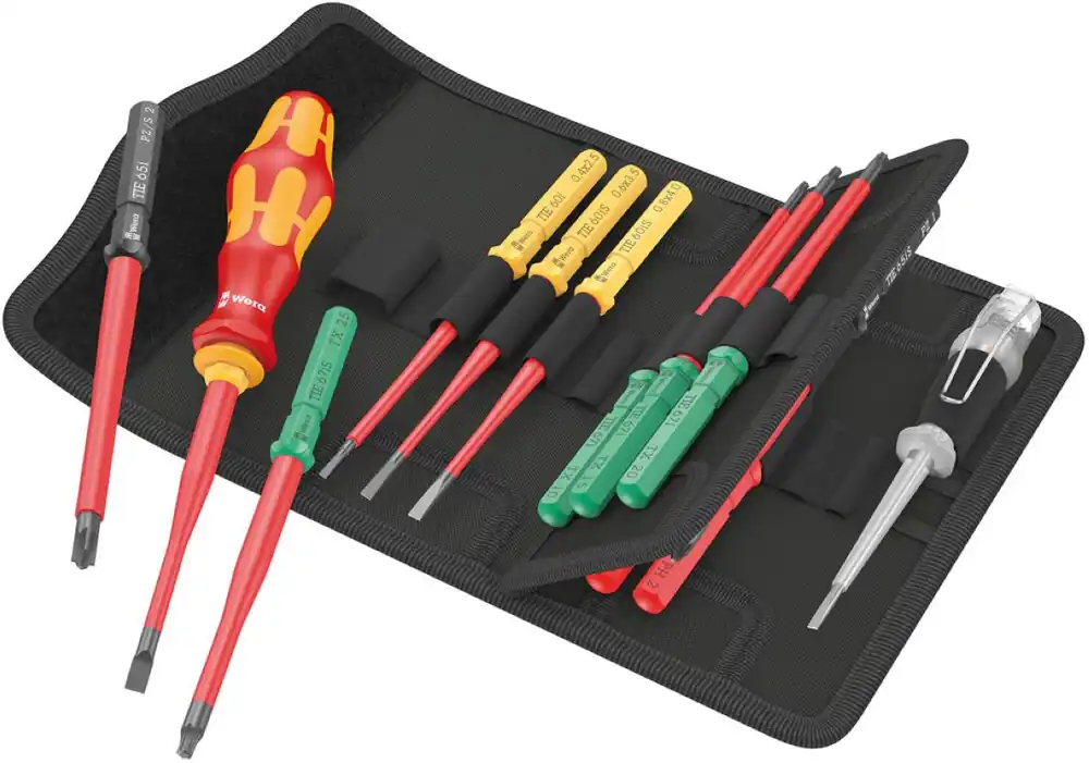 Wera 05006608001 Kraftform Kompakt VDE 16 extra slim 1 Tool Finder, 16 pièces