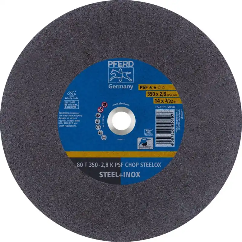 Pferd 66323575 Disque à tronçonner métal scie circulaire T 350x2,8x25,4 mm univ. ligne PSF CHOP STEELOX acier/acier au nickel