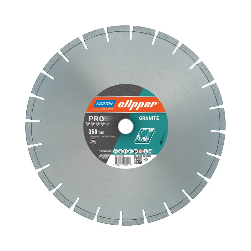 Norton Clipper 70184608405 Lame de scie diamantée Pro Granite 350 x 25.4mm