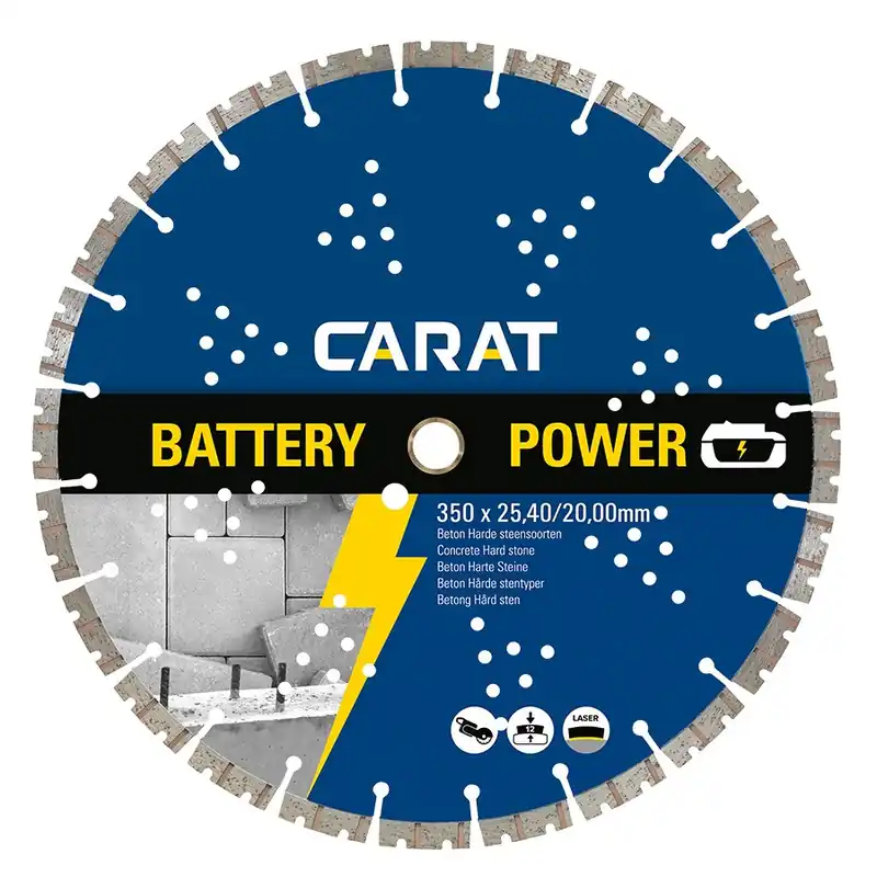 Carat CBP2504000 Diamantzaag voor accu haakse slijper Ø250mm x 25,4/20 mm