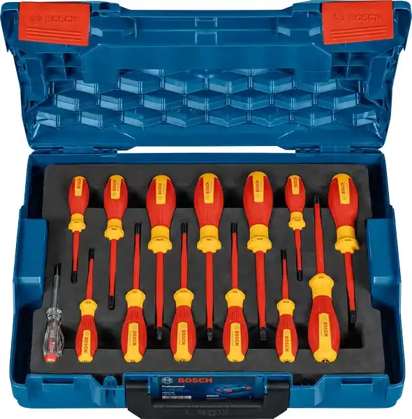 Bosch Bleu Accessoires 1600A02NF9 Jeu de tournevis VDE 14 pièces en L-boxx