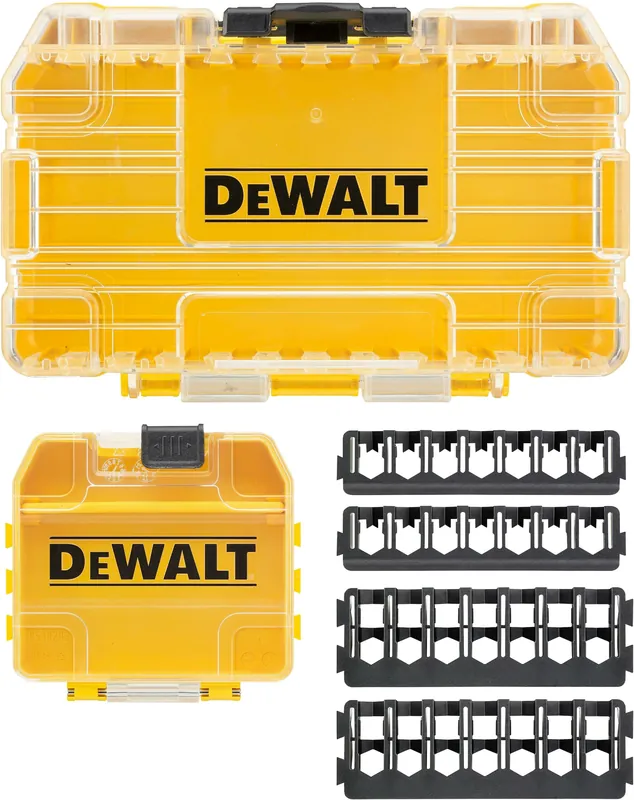 DeWalt Accessoires DT70801-QZ TOUGH CASE size small empty x1 + TicTac empty x1 + 25mm 7 piece holder x2 + 57mm 7 piece holder x2