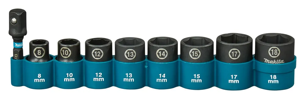 Makita Accessoires E-16639 Jeu de douilles électriques 9 pièces 3/8"