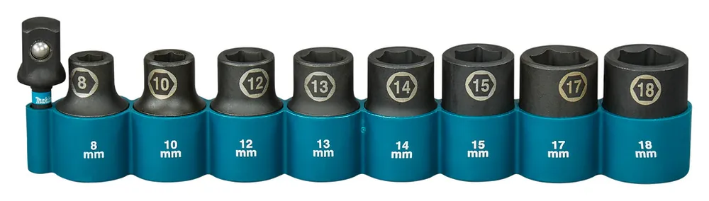 Makita Accessoires E-16645 Jeu de douilles électriques 9 pièces 1/2"
