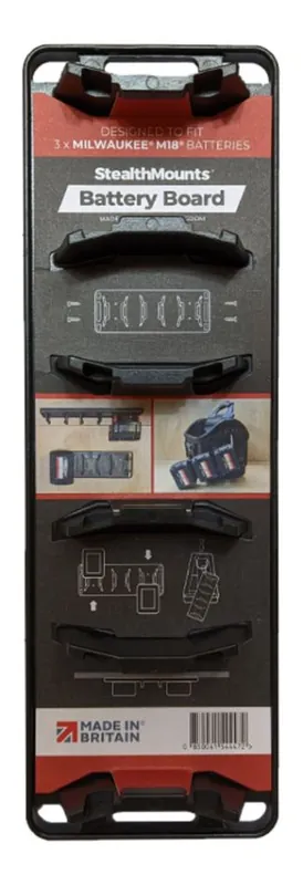 StealthMounts BD-MW18-1 Support de batterie noir pour Milwaukee M18