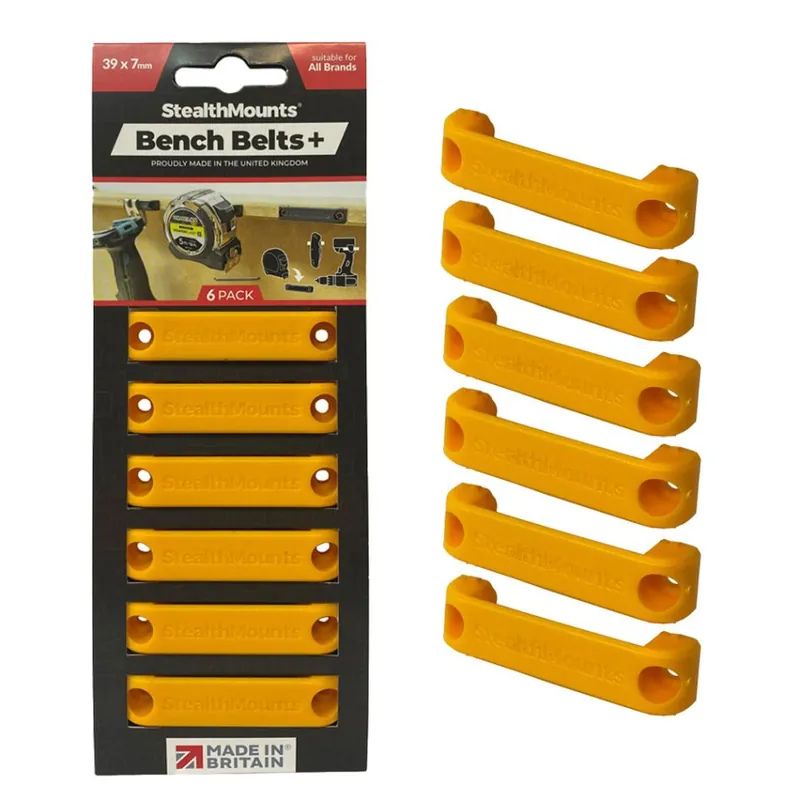 StealthMounts BB-PL-YLW-6 Ceinture de banc jaune + (6 pièces)