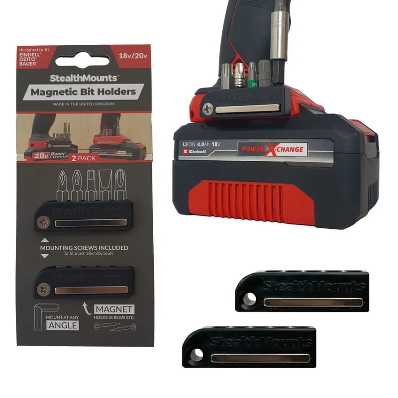 StealthMounts BH-EOB-BLK-2 Porte-embouts noir pour Ozito/Einhell/Bauer (2 sets)