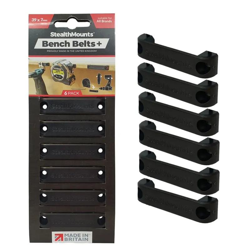 StealthMounts BB-PL-BLK-6 Ceinture de banc noire + (6 pièces)