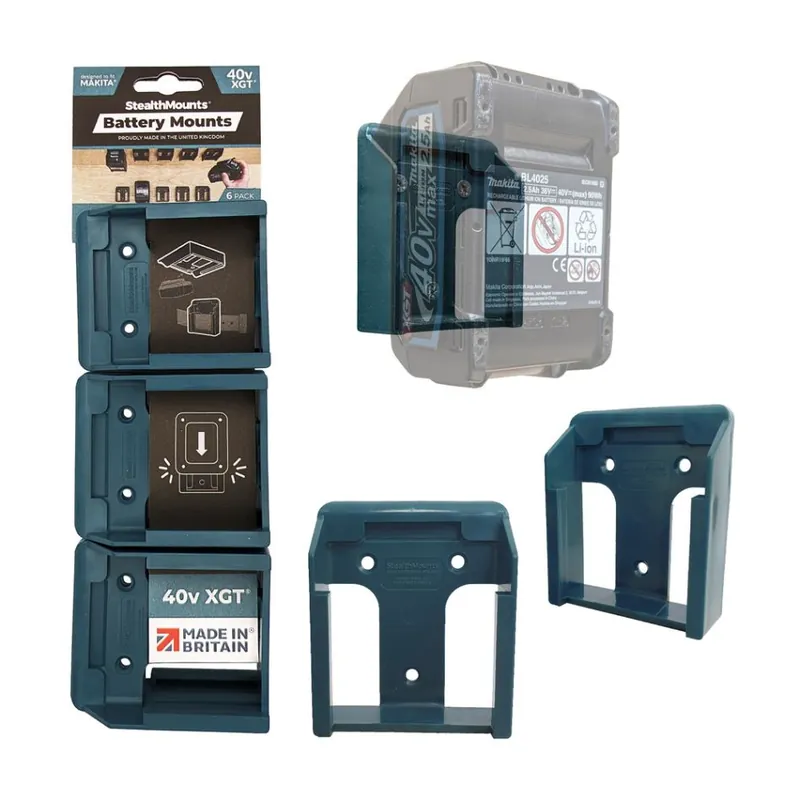 StealthMounts BM-MK40-BLU-6 Supports de batterie bleus pour Makita 40v XGT (6 Set)