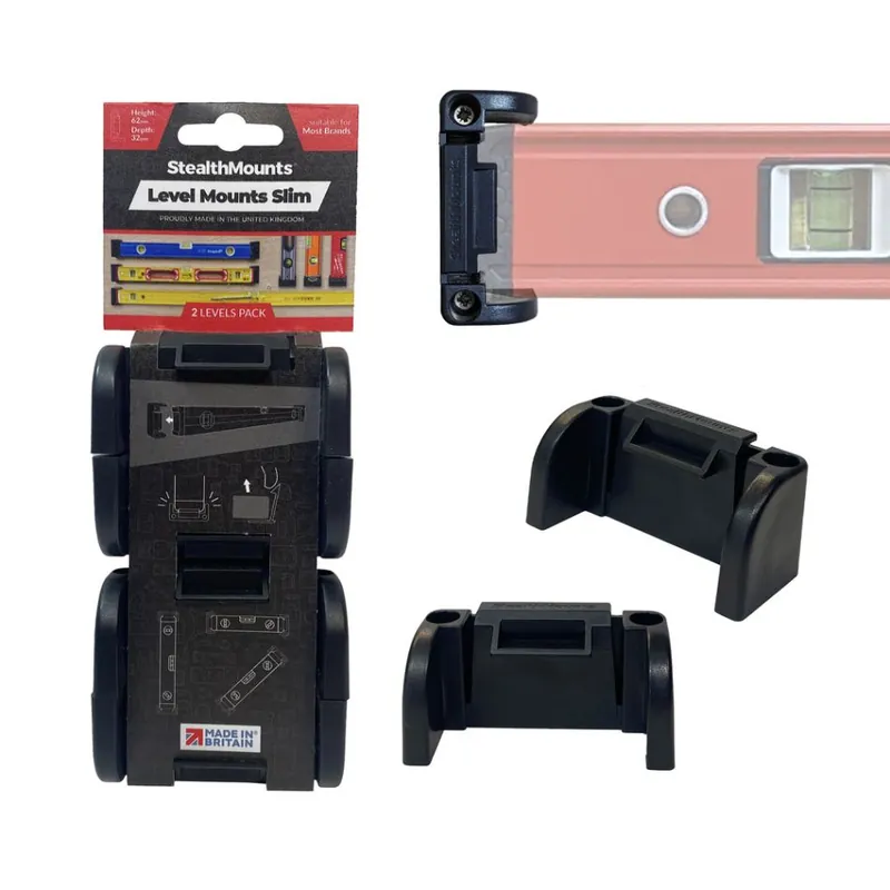 StealthMounts OM-LM-SL-BLK-2 Support noir pour niveau à bulle étroit