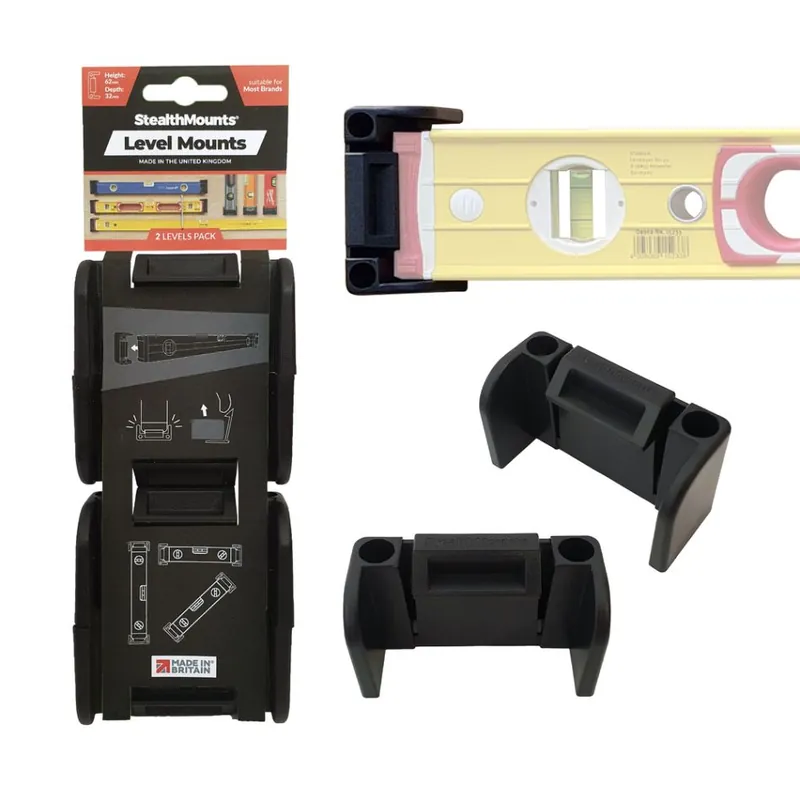 StealthMounts OM-LM-BLK-2 Support de niveau à bulle noir (lot de 2)