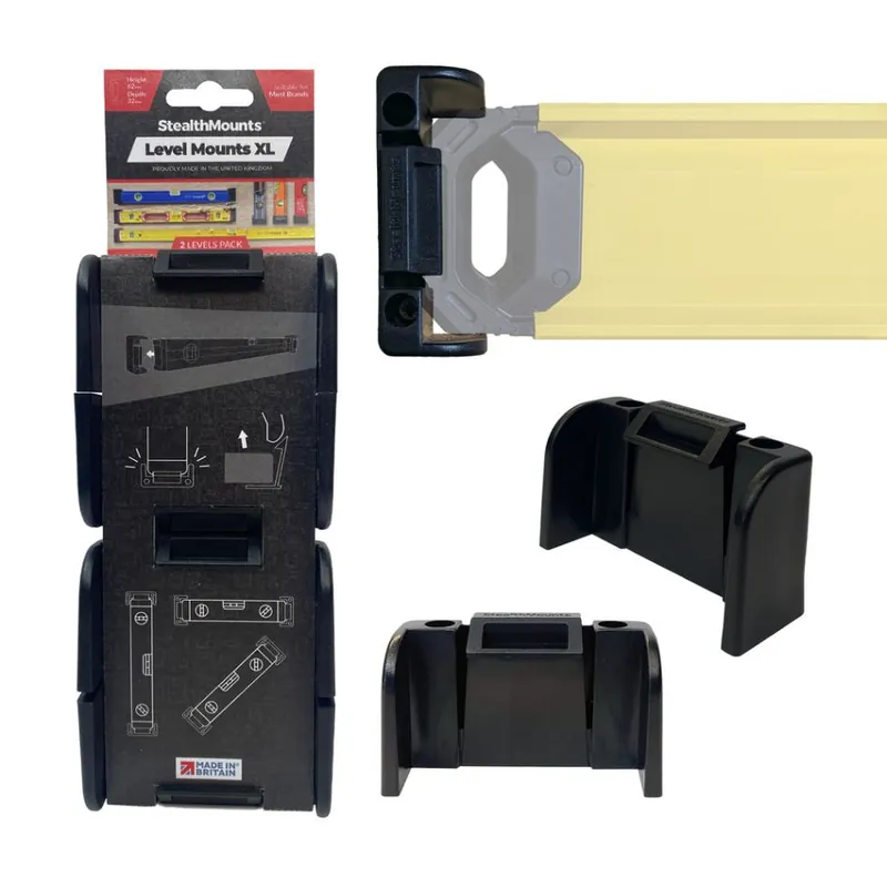 StealthMounts OM-LM-XL-BLK-2 Support de niveau à bulle noir XL