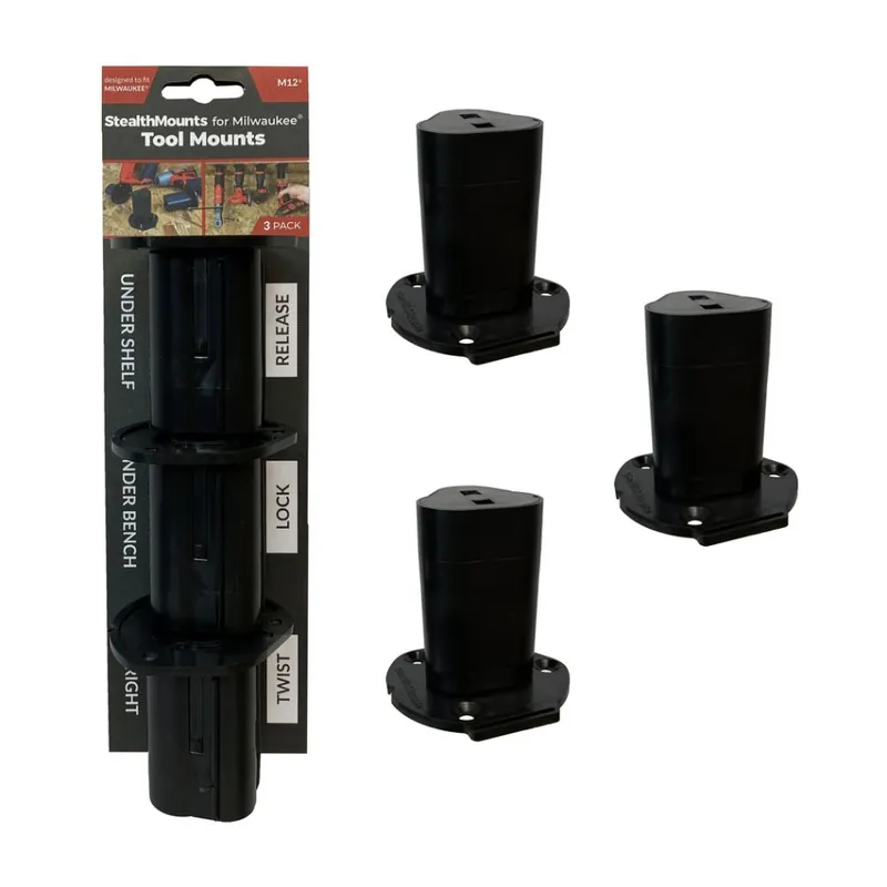 StealthMounts TM-MW12-BLK-3 Porte-outils noir pour Milwaukee M12 (3 Pack)