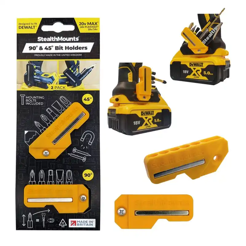 StealthMounts BH-DW-4590-YLW Porte-embouts jaune pour Dewalt (2 jeux)