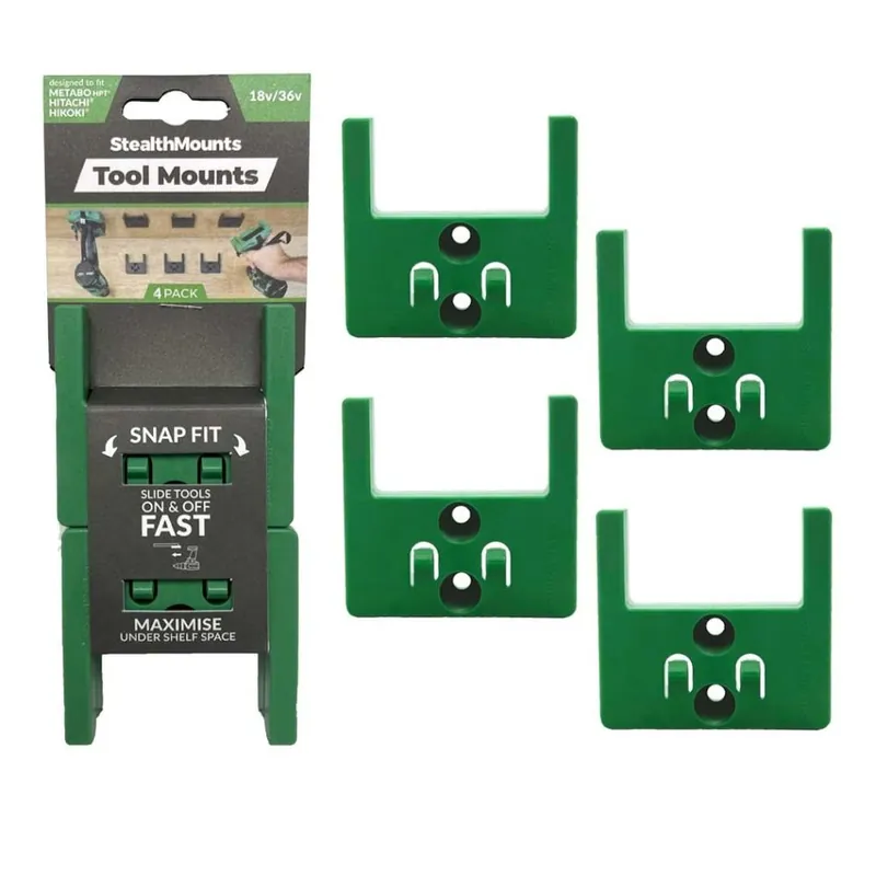 StealthMounts TM-MHH18-GRN-4 Porte-outils vert pour Hikoki/Metabo HPT/Hitachi 18V (4 pièces)