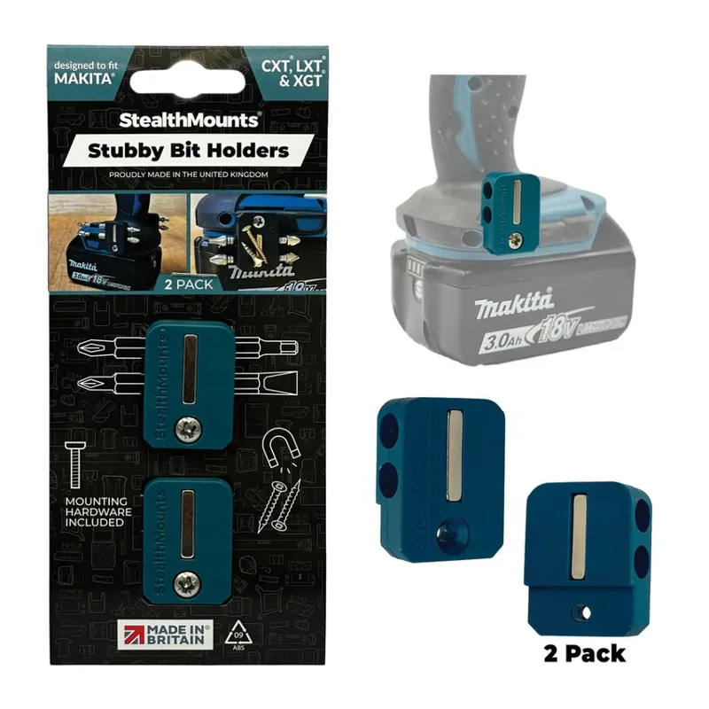 StealthMounts BH-MK-S-BLU-2 Porte-embouts bleu pour Makita (2 packs)