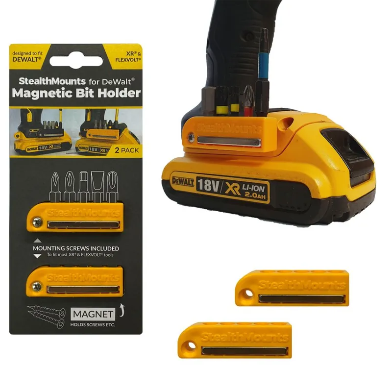 StealthMounts BH-DW-YLW-2 Porte-embouts jaune pour DeWalt (2 packs)