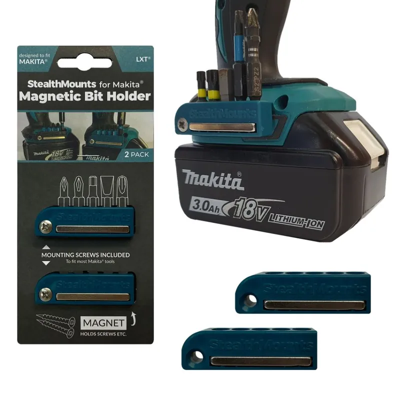 StealthMounts BH-MK-BLU-2 Porte-embouts bleu pour Makita (2 packs)