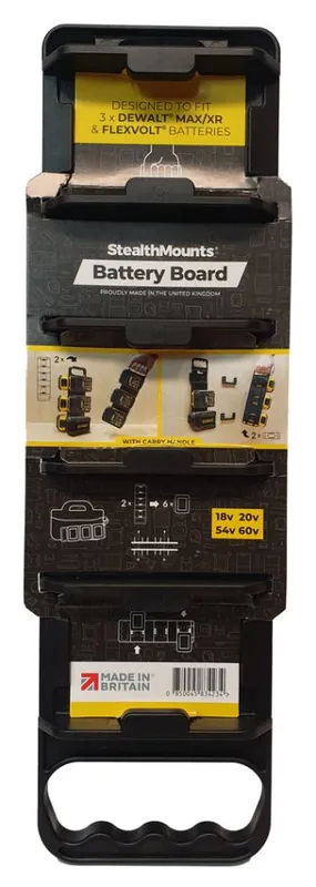 StealthMounts BD-DW20-H-1 Support de batterie noir pour Dewalt 20v XR avec poignée