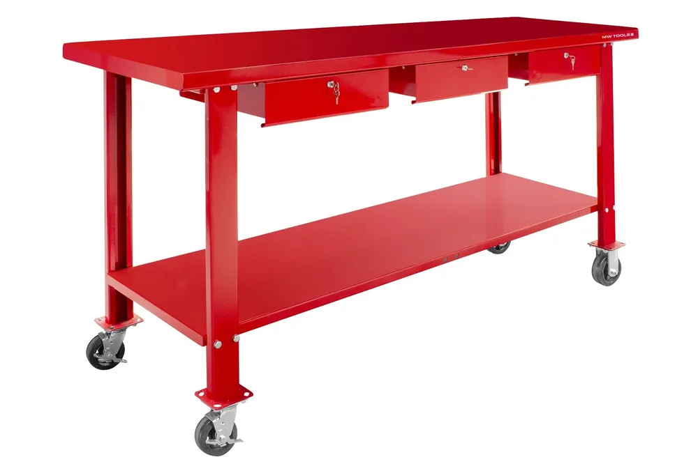 Metal Works 751002008 DER2000R Établi 200 cm avec roulettes et 3 tiroirs 2000x640x1035 mm