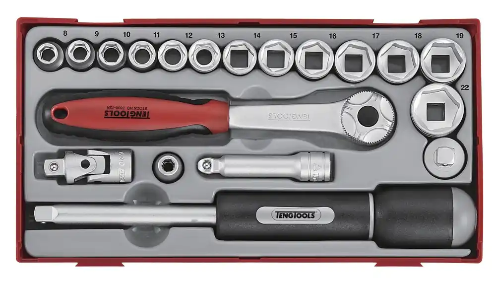 Metal Works 03520103 Jeu de douilles Tc-tray 19 pcs 3/8