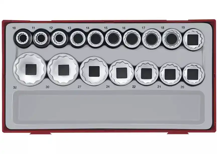 Teng Tools 03570207 TT1217 Jeu de douilles Tc-tray 17 pcs. 1/2 12 side