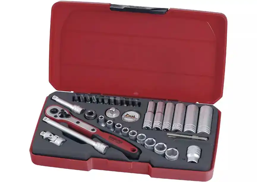 Teng Tools 167290105 T1436 Jeu de capuchons et d‘embouts 1/4 36 pièces