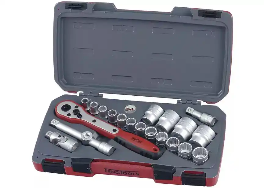 Teng Tools 167240100 T1221 Jeu de capuchons 1/2" 10-32 mm 21 pcs