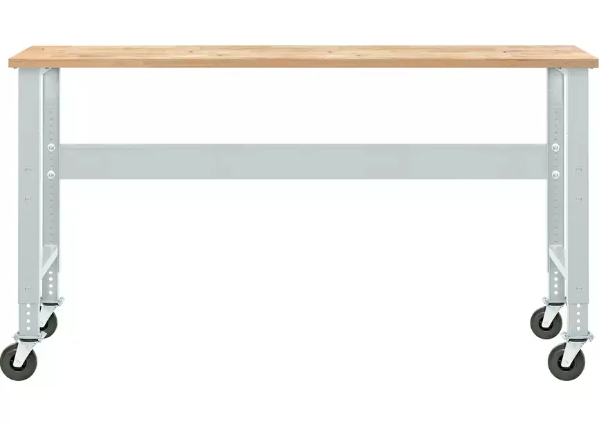 Metal Works 856001431 MOD200R Établi modulaire en bois d‘hévéa avec roues 2000x680x1310 mm