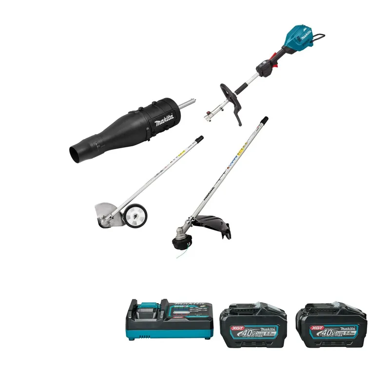 Makita UX01G15PSK5 Battery Combi System D-handle 40V Max + Brushcutter + leaf blower and edge trimmer attachment